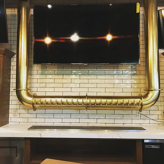 This beauty was recently installed @roccosweho. It is 8.5&rdquo; Stainless Steel tube that was dipped in nickel and brass. All put together it is tipping the scale at around 450 lbs.