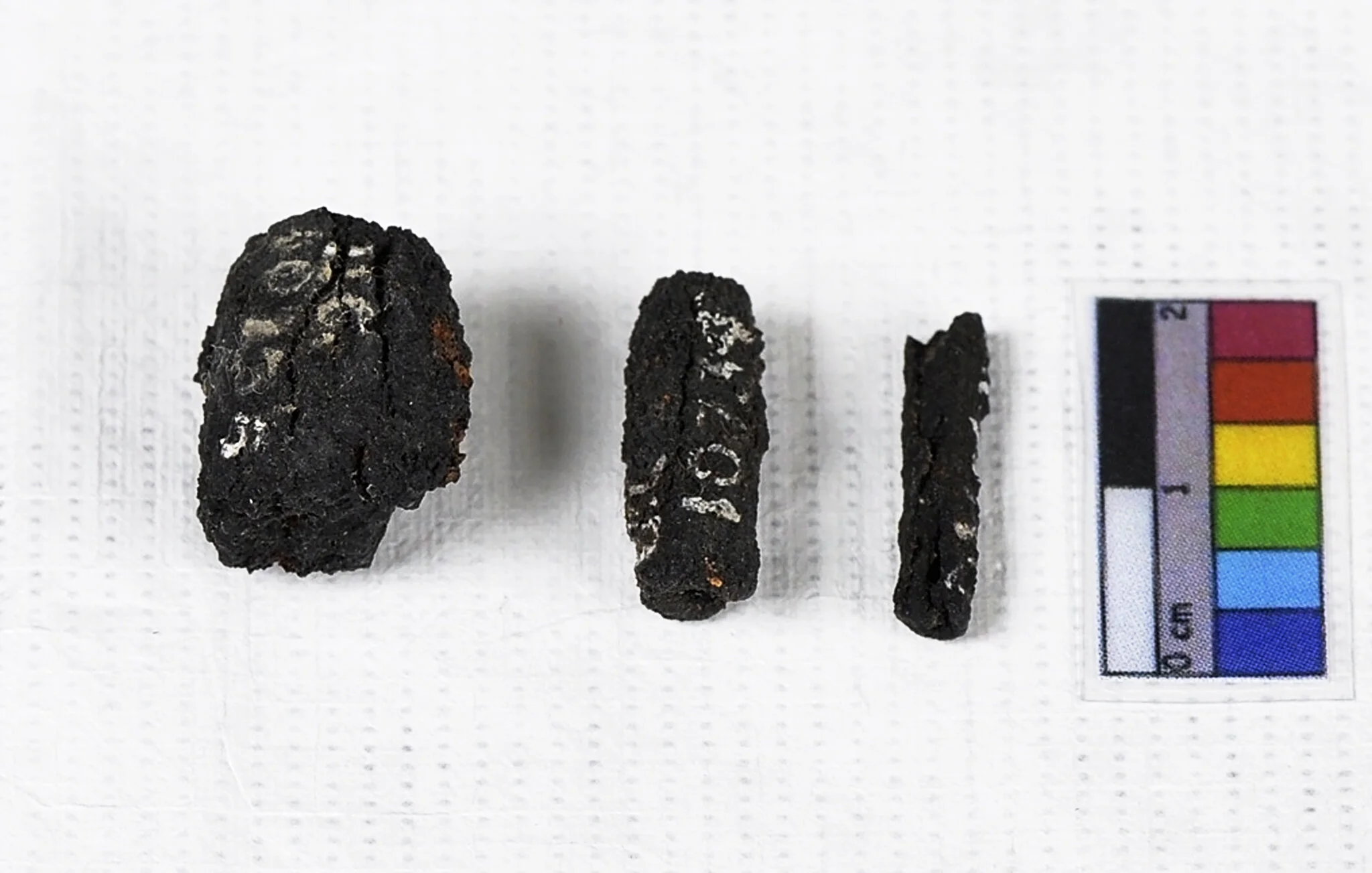 Iron beads from meteorites.