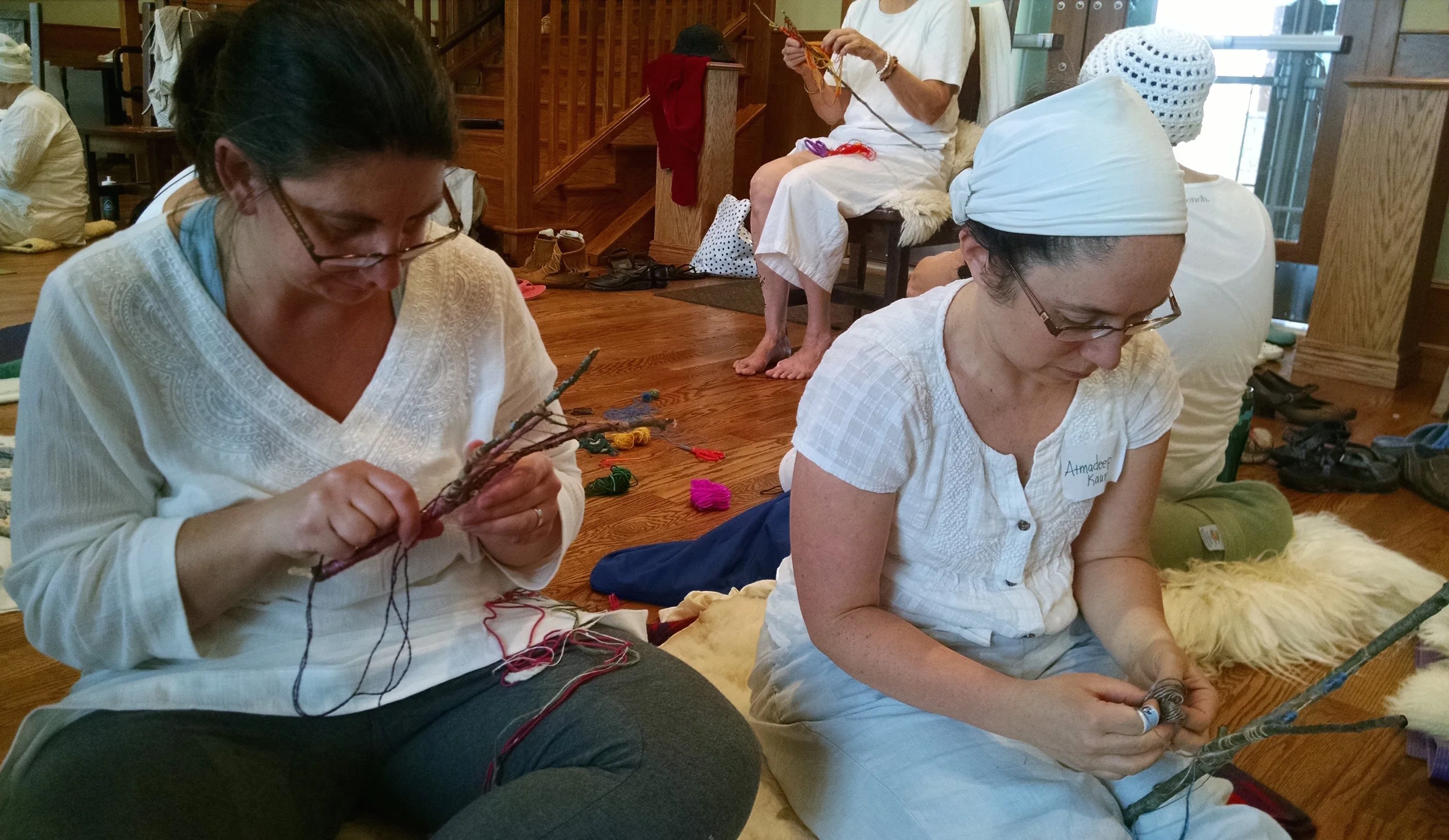 Erin and Atmadeep Kaur Weaving.jpg