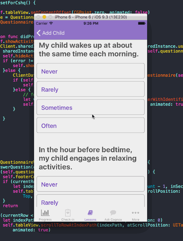 Swift prototype of auto advancing scroll events.