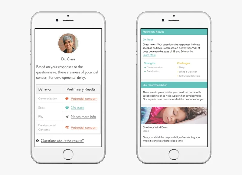 Left: Results screen designed in first month. Right: Enhanced version released Nov. 2015.