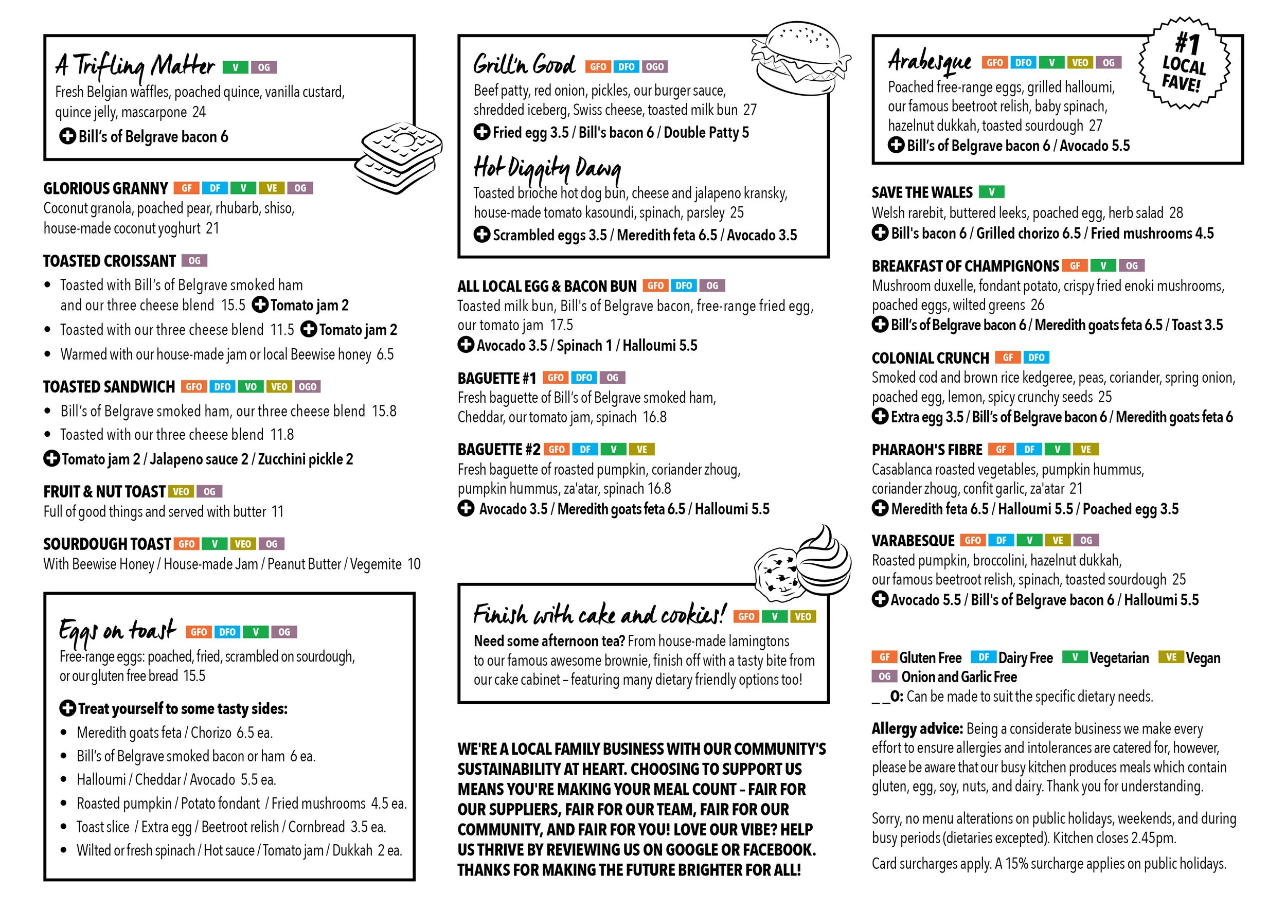 Gleichen Store Menu Menu — The General Food Store