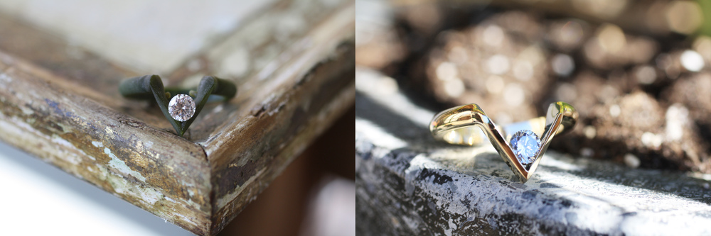 Custom wax mold used to create stunning modern ring.