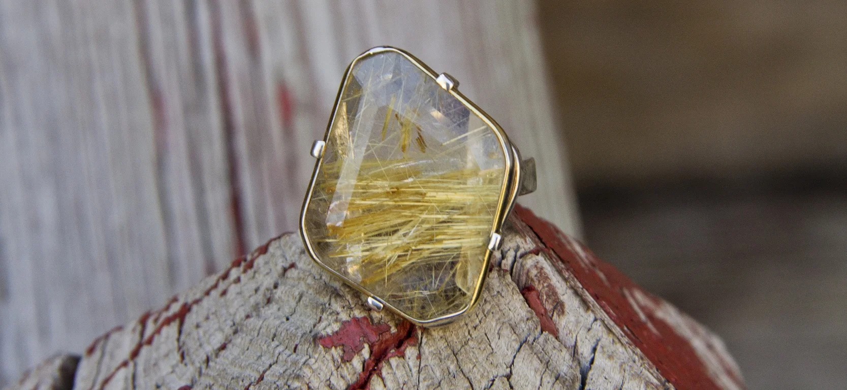 Rutilated Quartz Ring