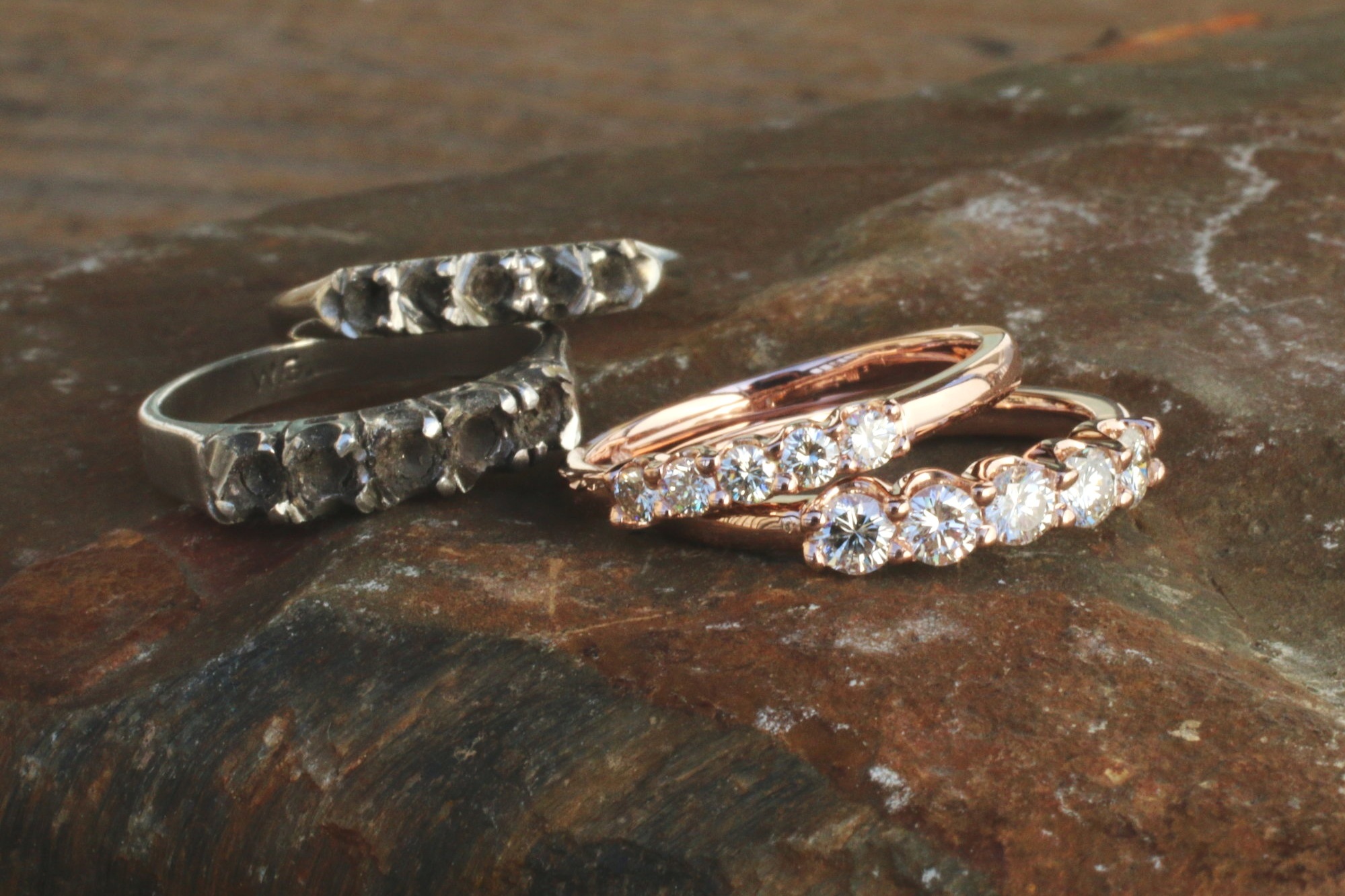 Samantha Nham Custom Rose Gold Diamond Bands_02.JPG