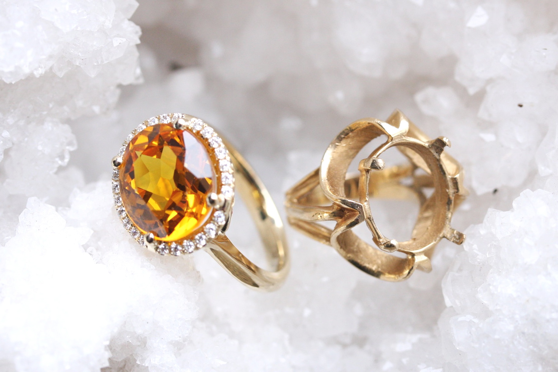 Rula Amber Custom Reinvent Citrine into Diamond Halo Yellow Gold Ring_07.JPG