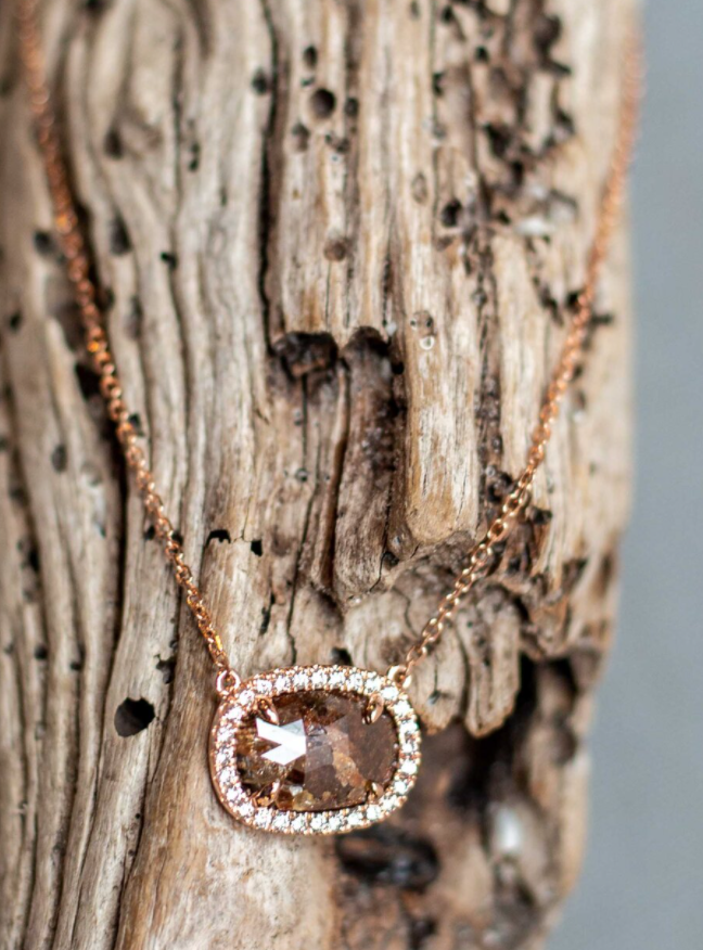 "Champán" Rustic Diamond Necklace