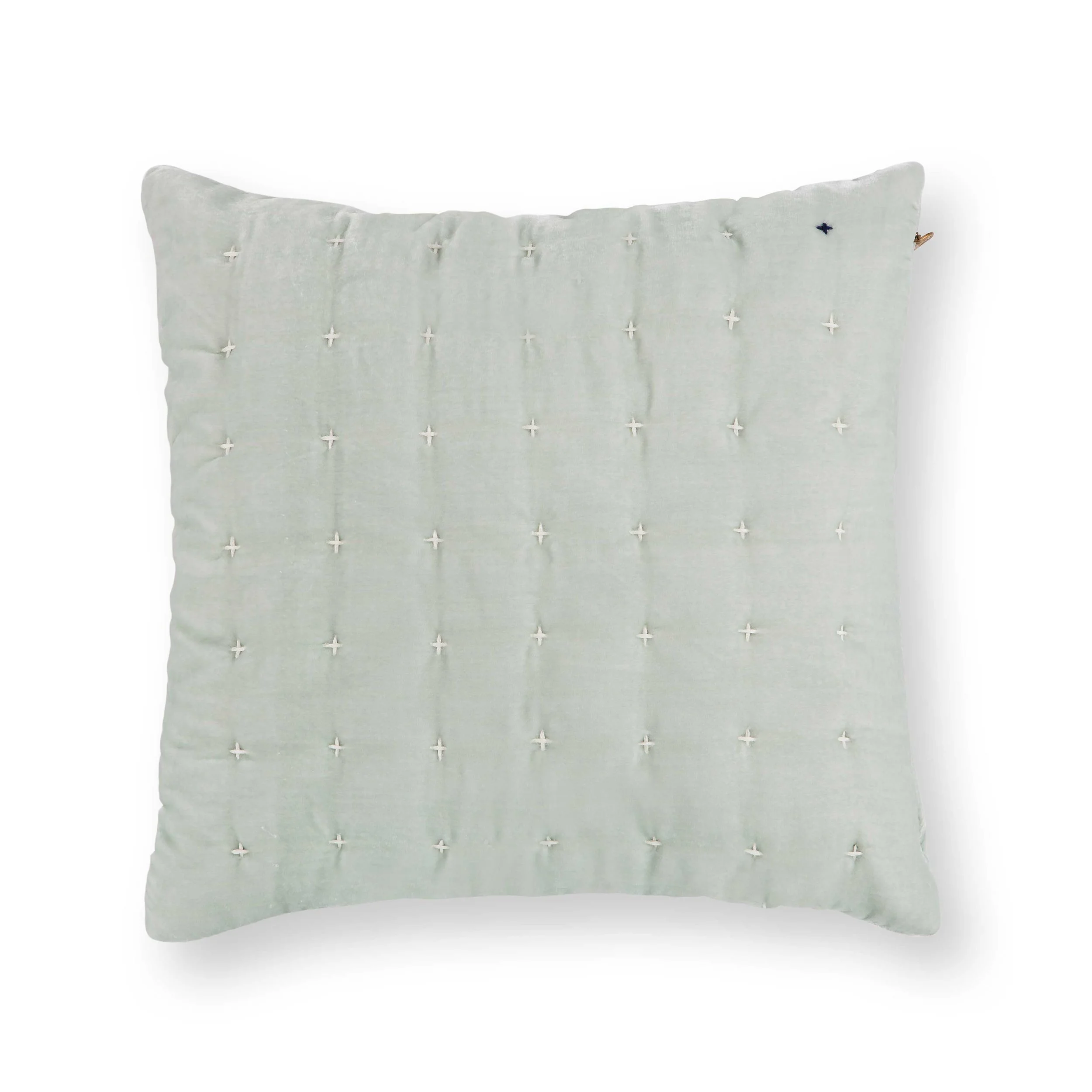 Embroidered Silk Velvet Pillow - 16"