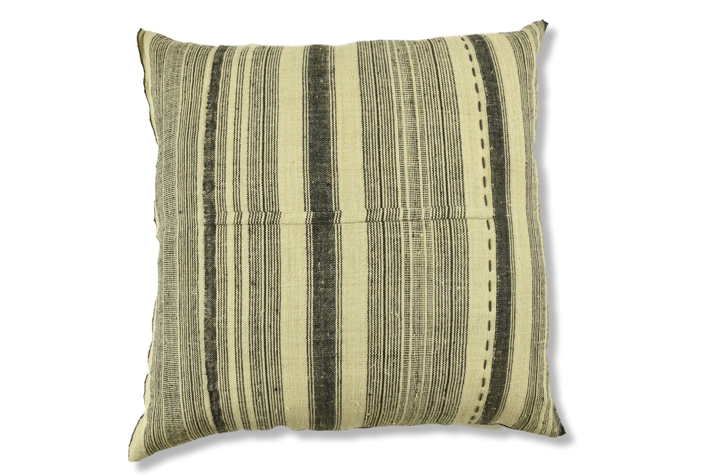 Vintage Hemp French Stripe Pillow 