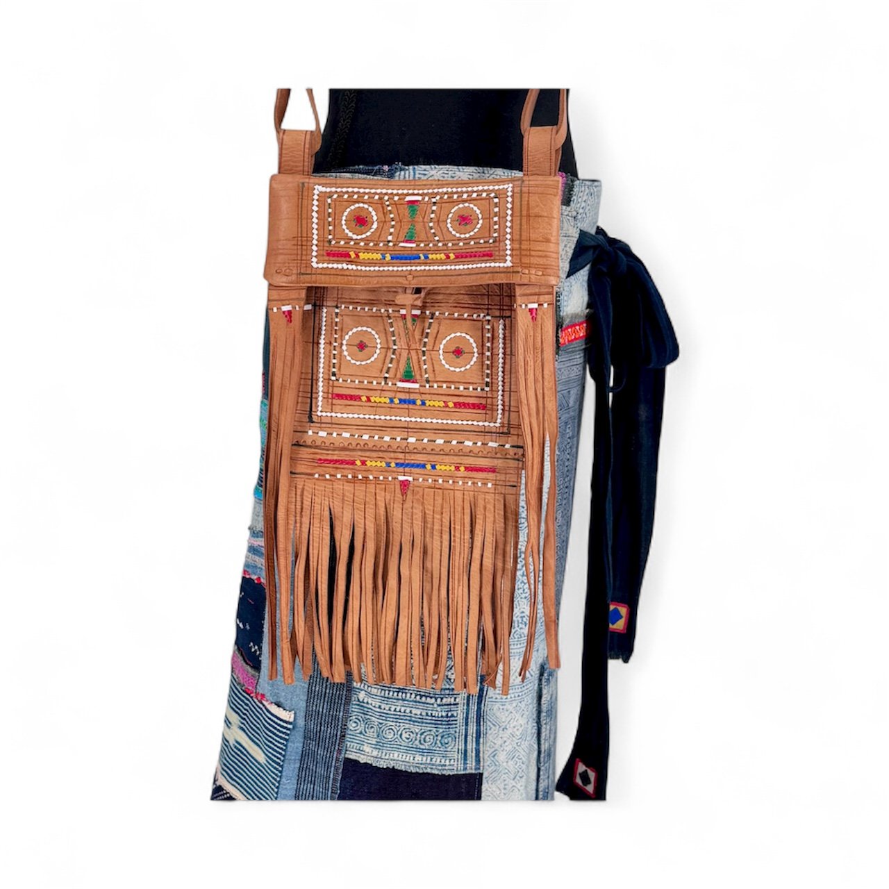 Vintage Moroccan Fringe Bag - Large