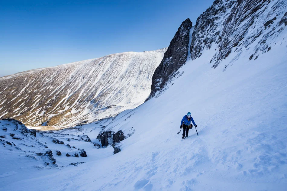 Natalie Berry in Coire na Ciste, sampling winter climbing © Chris Prescott/Hot Aches Productions
