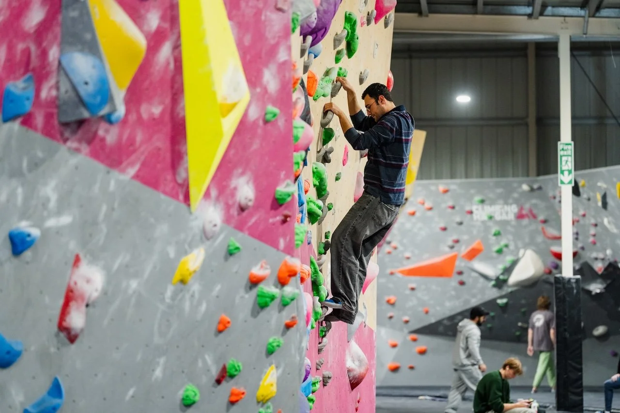 refugees rock climbing