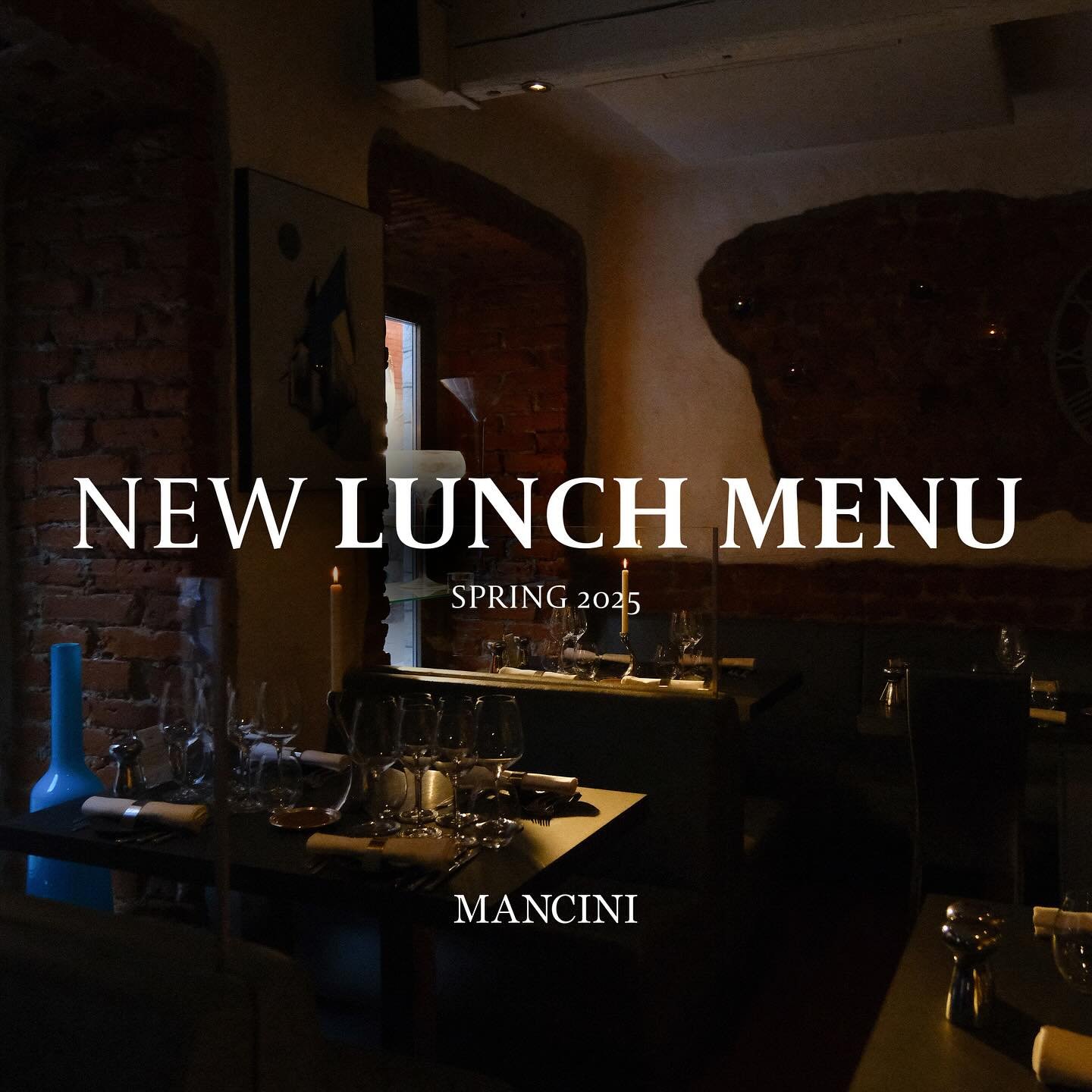 Aspetto!📣

New lunch menu at Mancini.

Spring is here and we at Mancini are presenting a new lunch menu. Among the seasonal novelties are fantastic dishes such as Burrata DOP Pugliese, Bauletti and Ossobuco alla Milanese. 

See the menu in its entir