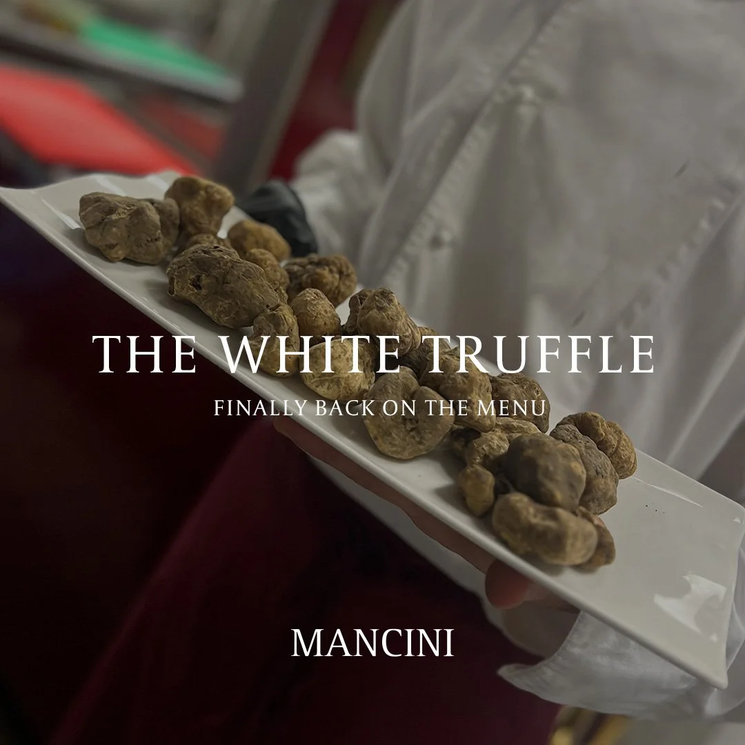 Attenzione amici! 🇮🇹

The white truffle is finally back on the menu!

Its exclusivity makes it once again available during a limited period of time - and you don&rsquo;t want to miss out on this diamond of the culinary world. Book a table at Mancin