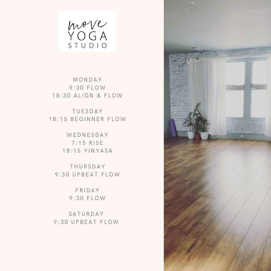 And we&rsquo;re back to our full time table.

Looking forward to seeing all our Yogis this week 😍

#harrogate #harrogatelife #harrogateyoga #yogaharrogage #movetogetherhgt #timetable #yoga