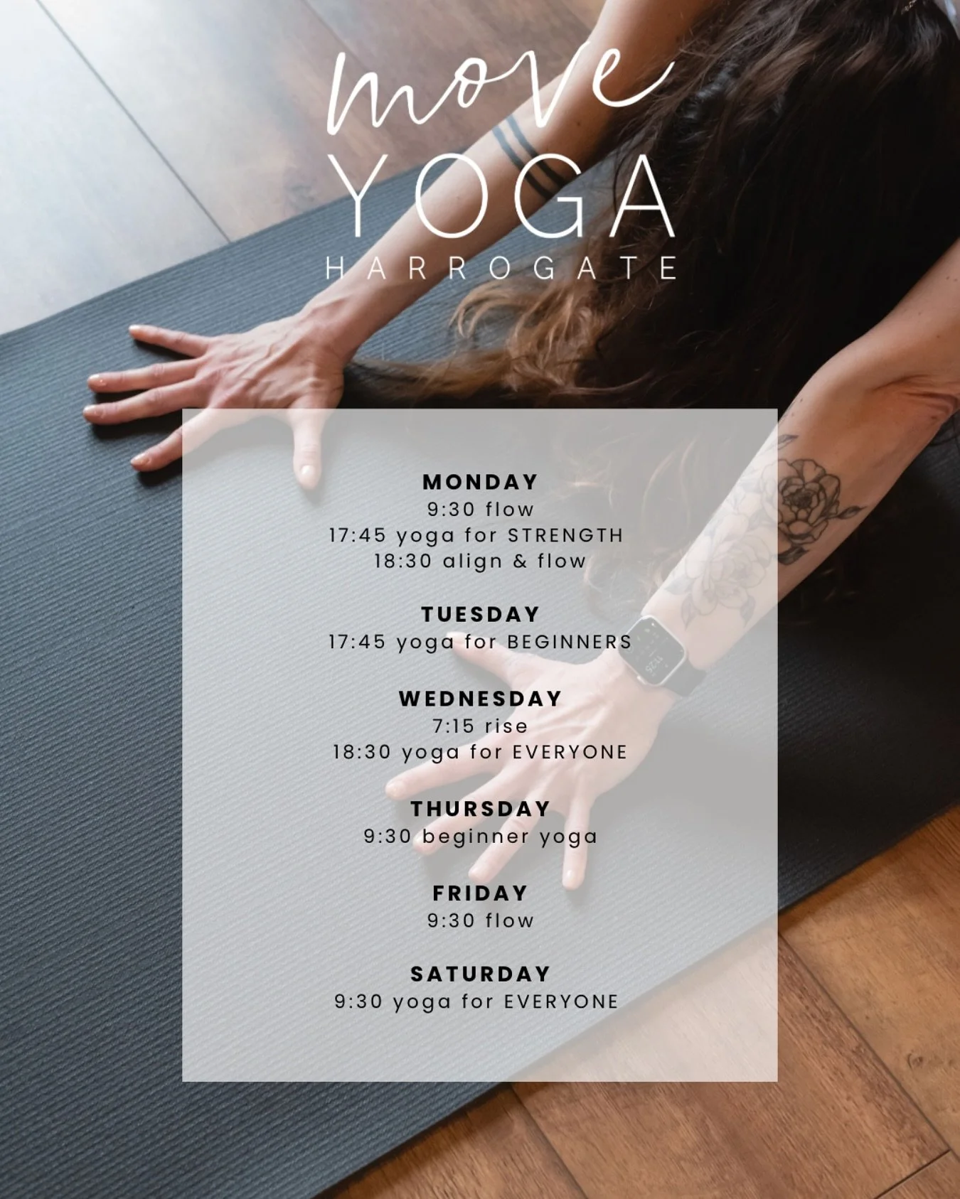 *CLASS TIME CHANGE*

Our Tuesday evening Beginner Yoga is moving to 17:45 effective immediately. 

Don&rsquo;t forget that Yoga For Everyone on Wednesday 18:30 and Saturday 9:30 is also perfect for beginners if the earlier Tuesday time is tricky for 