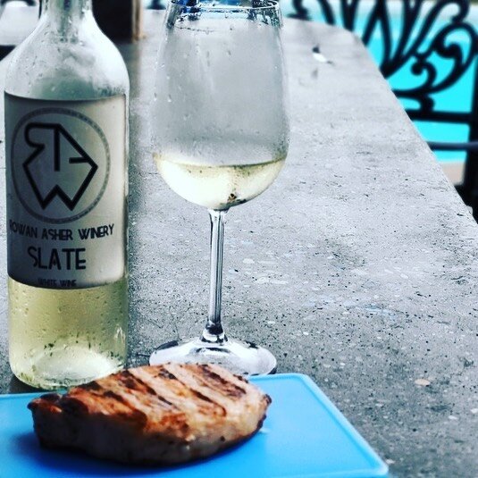 Our slate Pinot Grigio goes great with grilled porkschops pick up some now online at RAWwinery.com or curbside 616 Main St., Stroudsburg 1 to 5 Friday to Sun. take good care and go RaW n Drink RAW