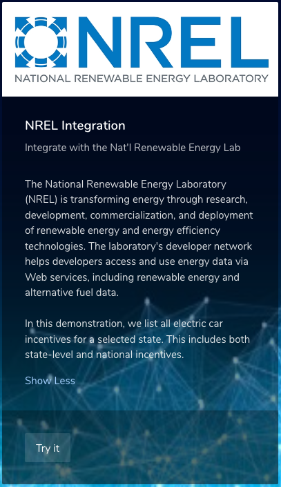 Demonstration:  National Renewable Energy Laboratory Integration