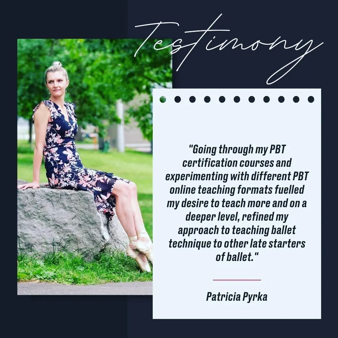 Reposted from @progressingballettechnique
****
An amazing achievement from Certified PBT teacher Patricia Pyrka!! (@balletmisfits)

&quot;All the PBT learning and teaching paid off, I was recently accepted into Canada's National Ballet School's Teach