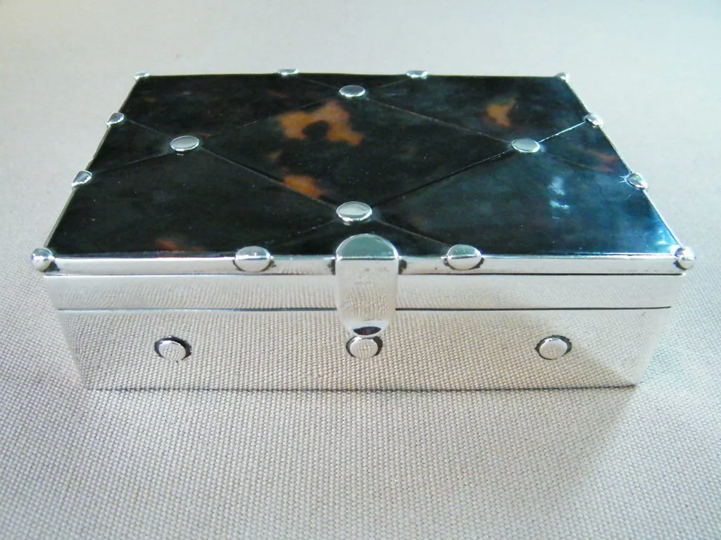 American 20th Century Silver and Tortoise Shell Box.JPG