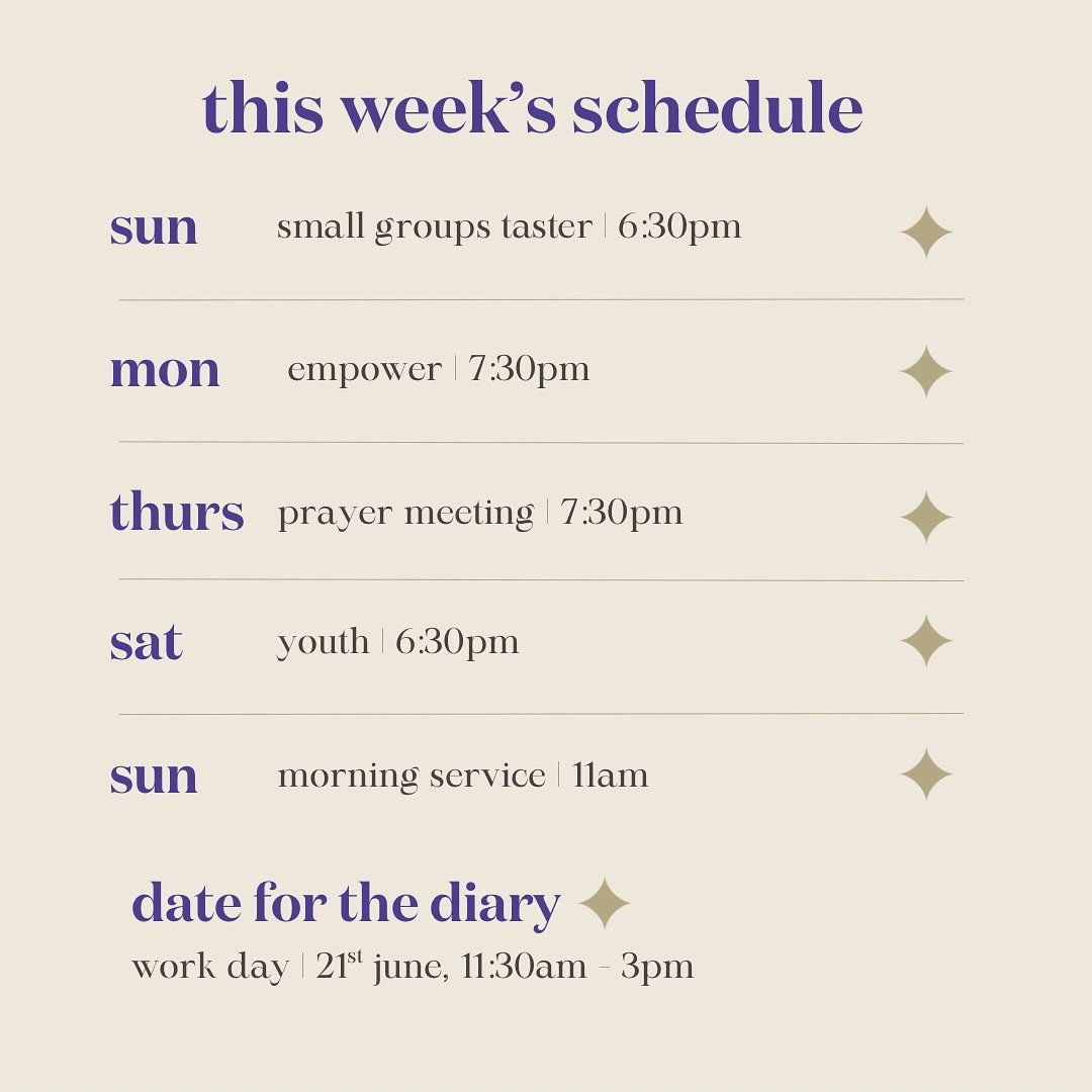 This week&rsquo;s schedule 🤩 we&rsquo;d love to see you this week!