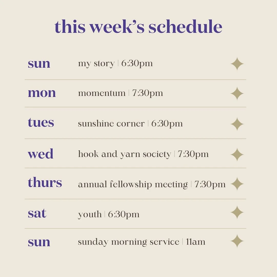 🗓️This Week&rsquo;s Scedule🗓️