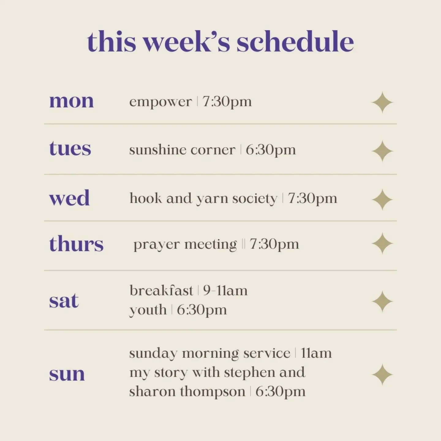 The Easter break is over, and we're back to our usual schedule 🙌🏻 we'd love to see you out during the week, you're always so welcome 💜