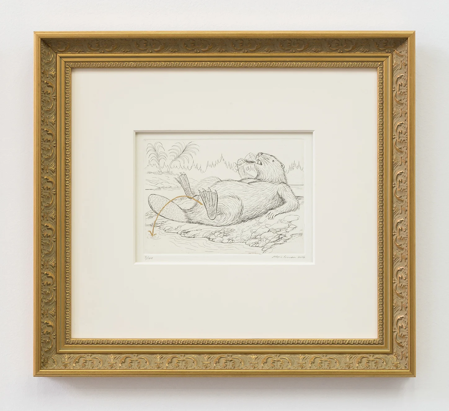 Bacchant Beaver (2016) - Framed Etching.jpg