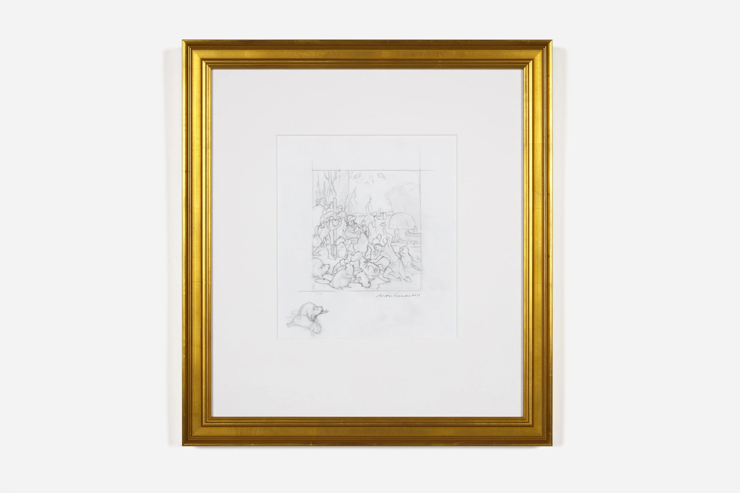 Pencil Sketch for Les Castors Du Roi (Spear Down)