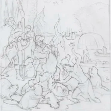 Pencil+Sketch+for+Les+Castors+Du+Roi+%28Spear+Down%29+%28WP.2011_559%29+%28Framed%29_Full+Res+JPEG.jpg