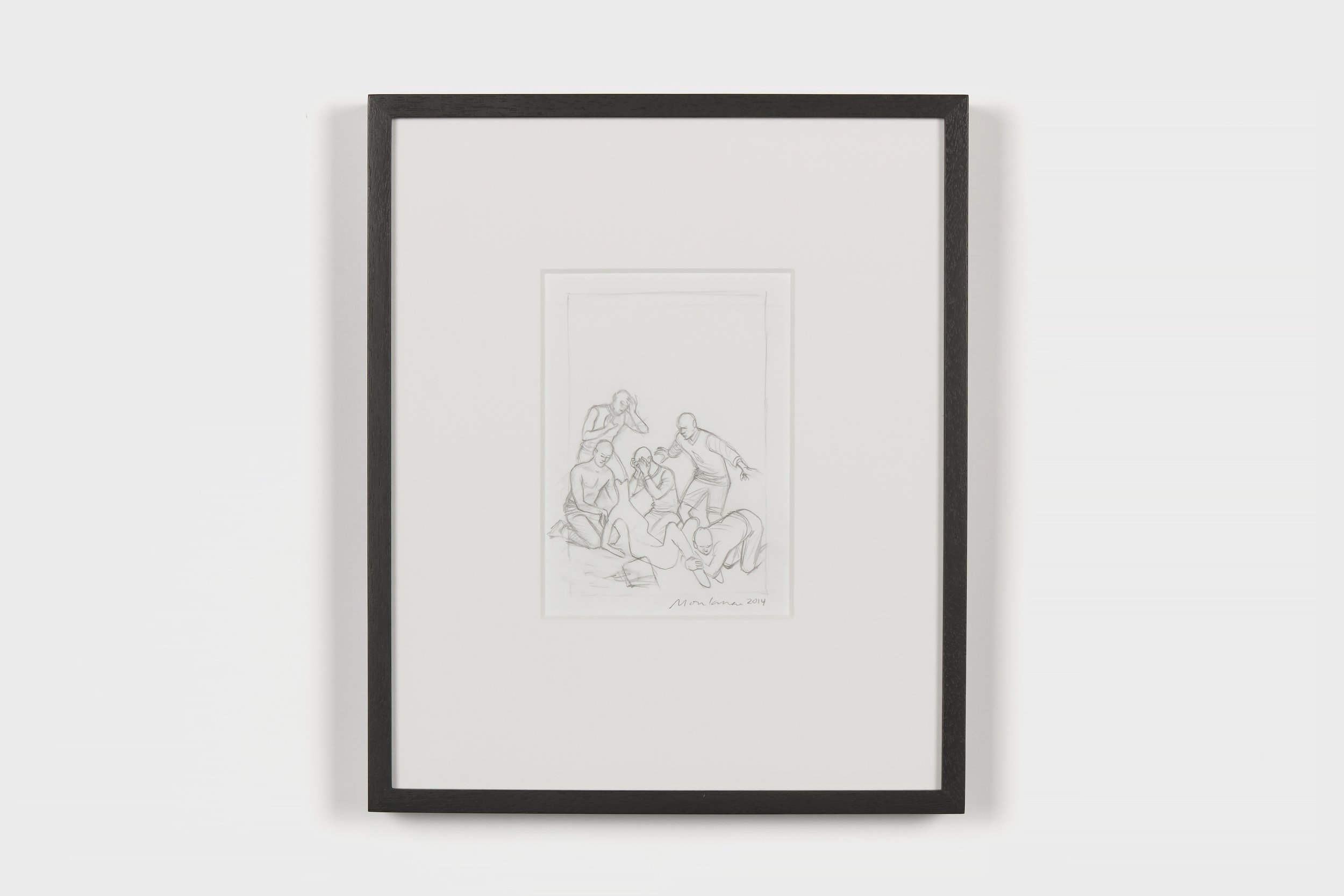 Pencil Sketch for Urban Res (Mourners With Moore Figure)