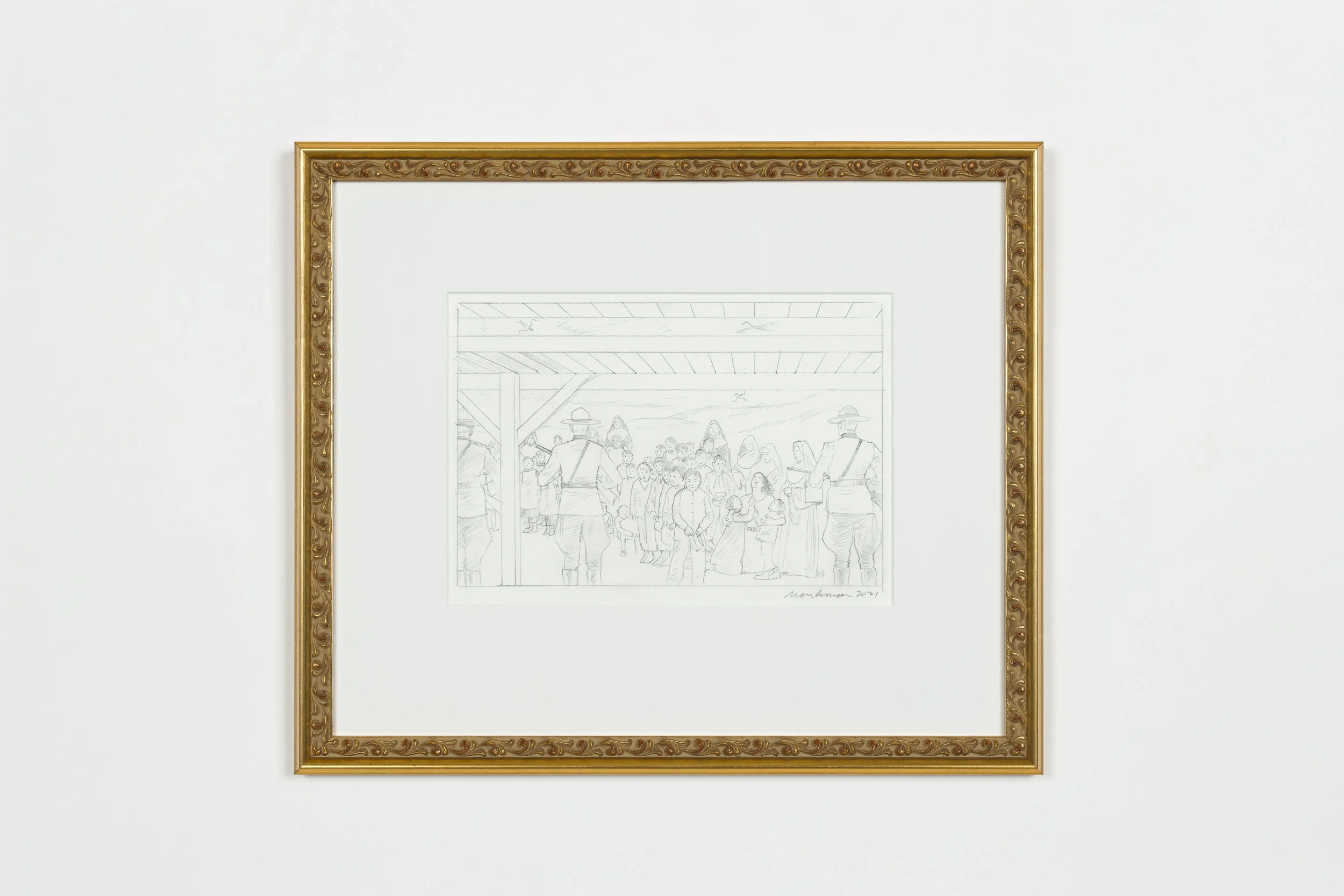 Preparatory Drawing for The Going Away Song (Miss Chief and piyêsiwak)