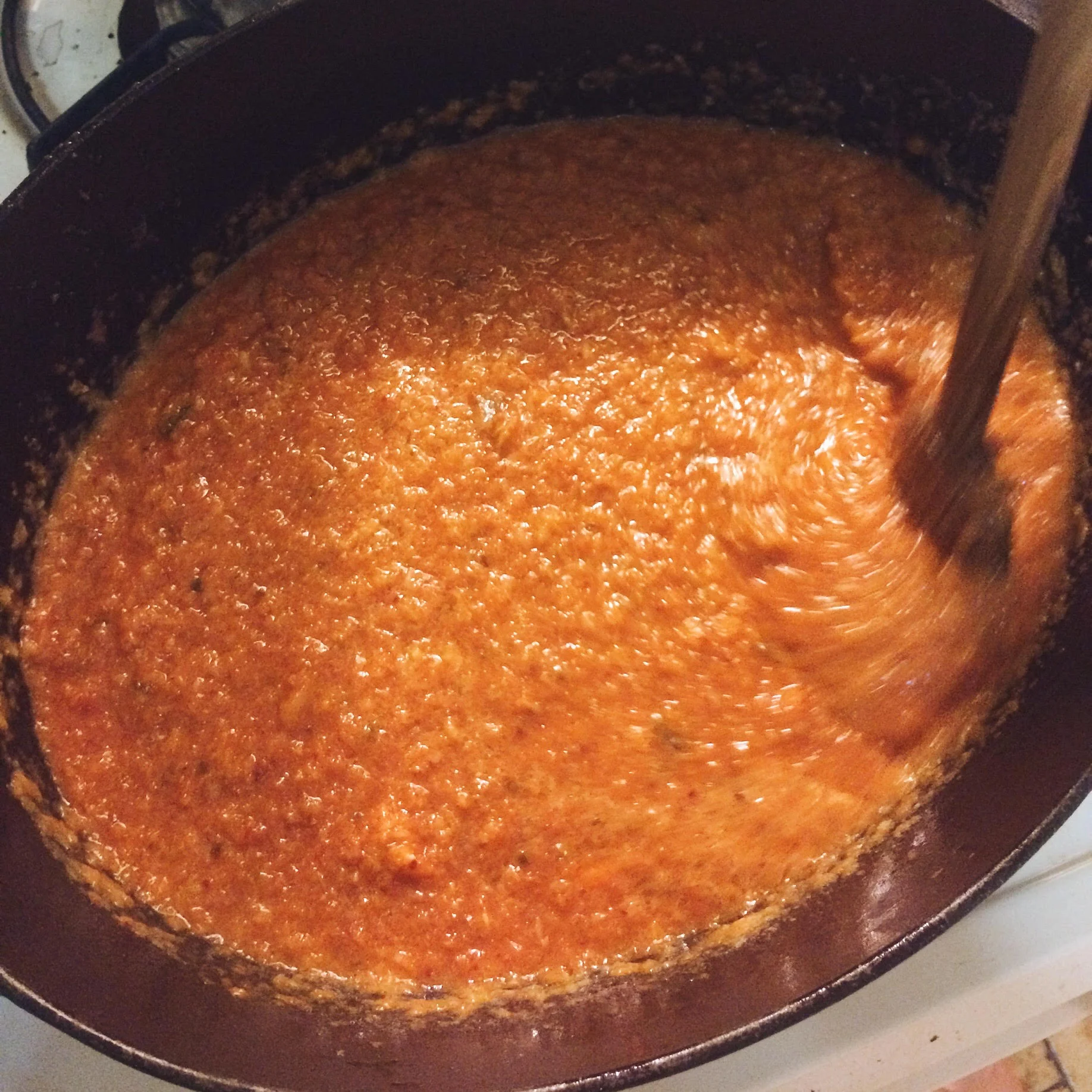 Creamy pureed kimchi bechamel for Mac n Cheese