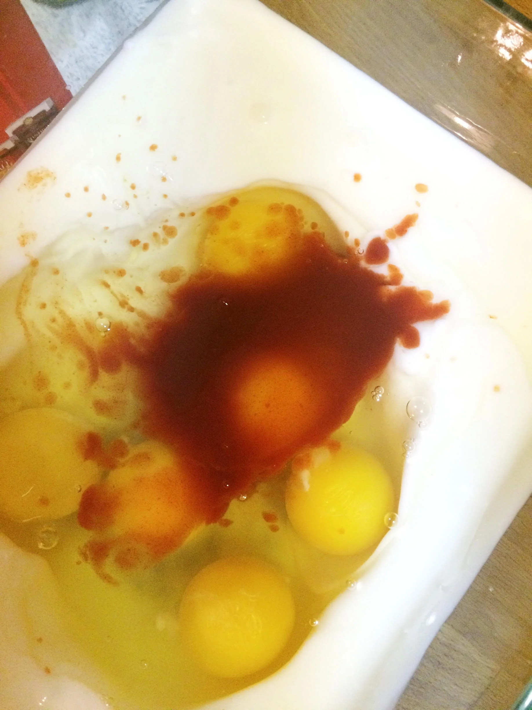 Wet dredge for Hot Chicken Nuggets – buttermilk, eggs & Frank's hot