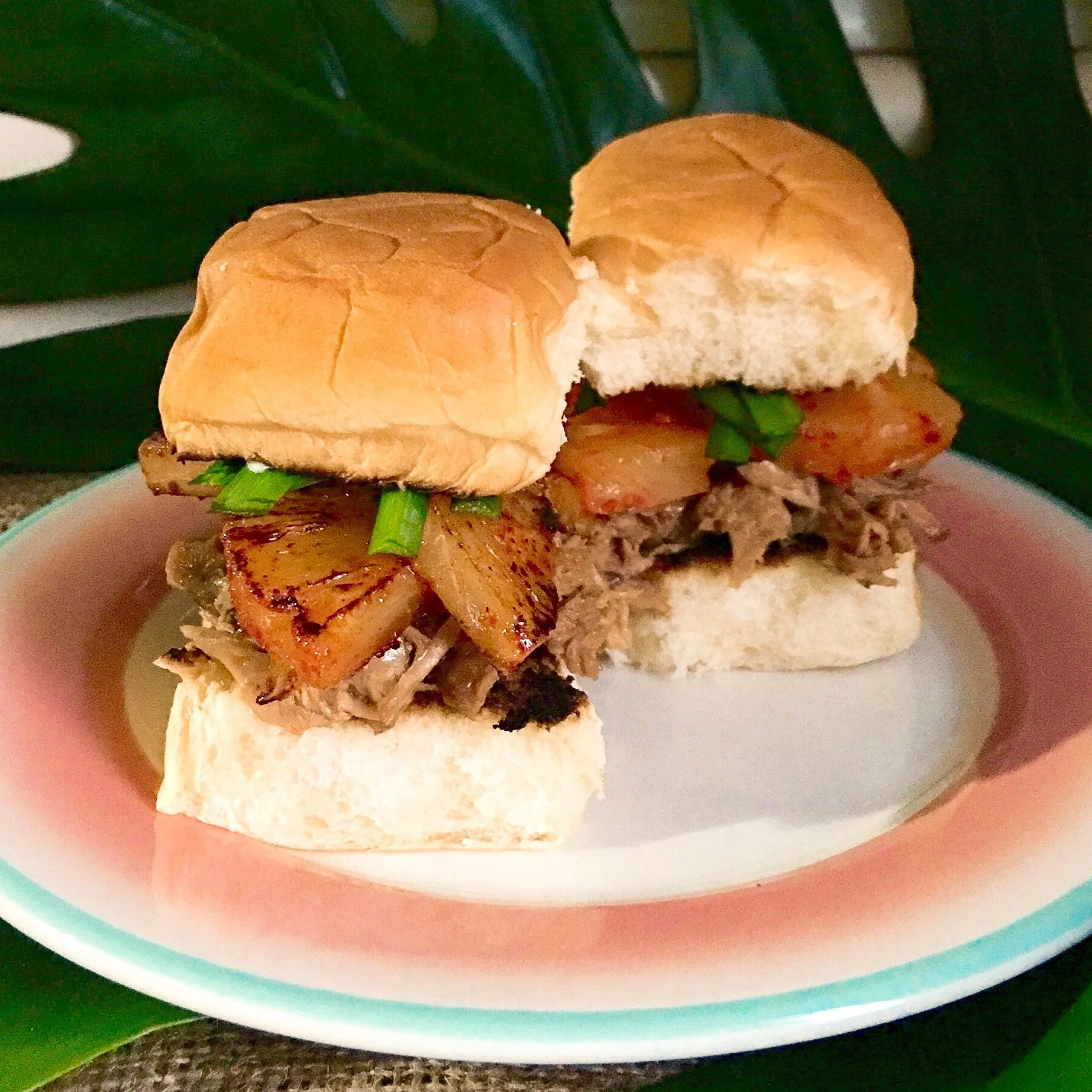 kalua pig & pineapple kimchi sliders