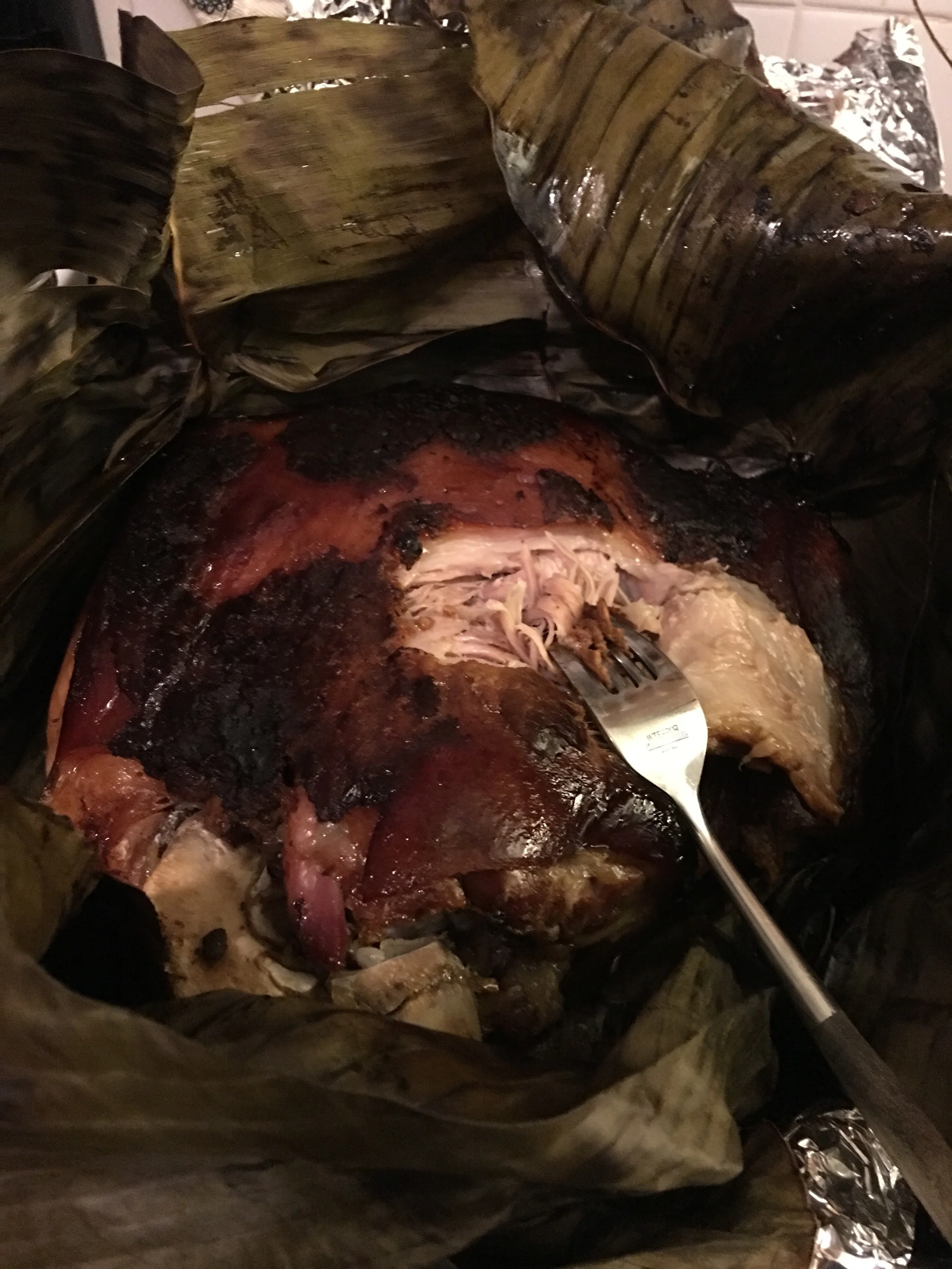 banana leaf wrapped kalua pig
