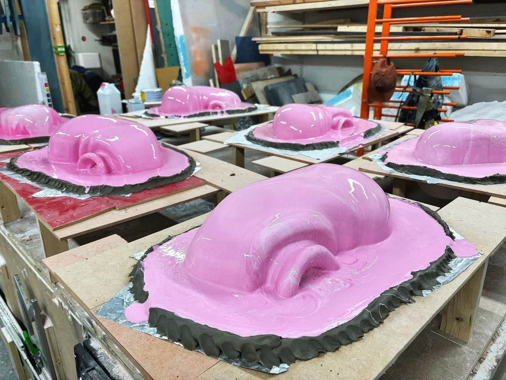 mickey mouse shoes being moulded in silicone 