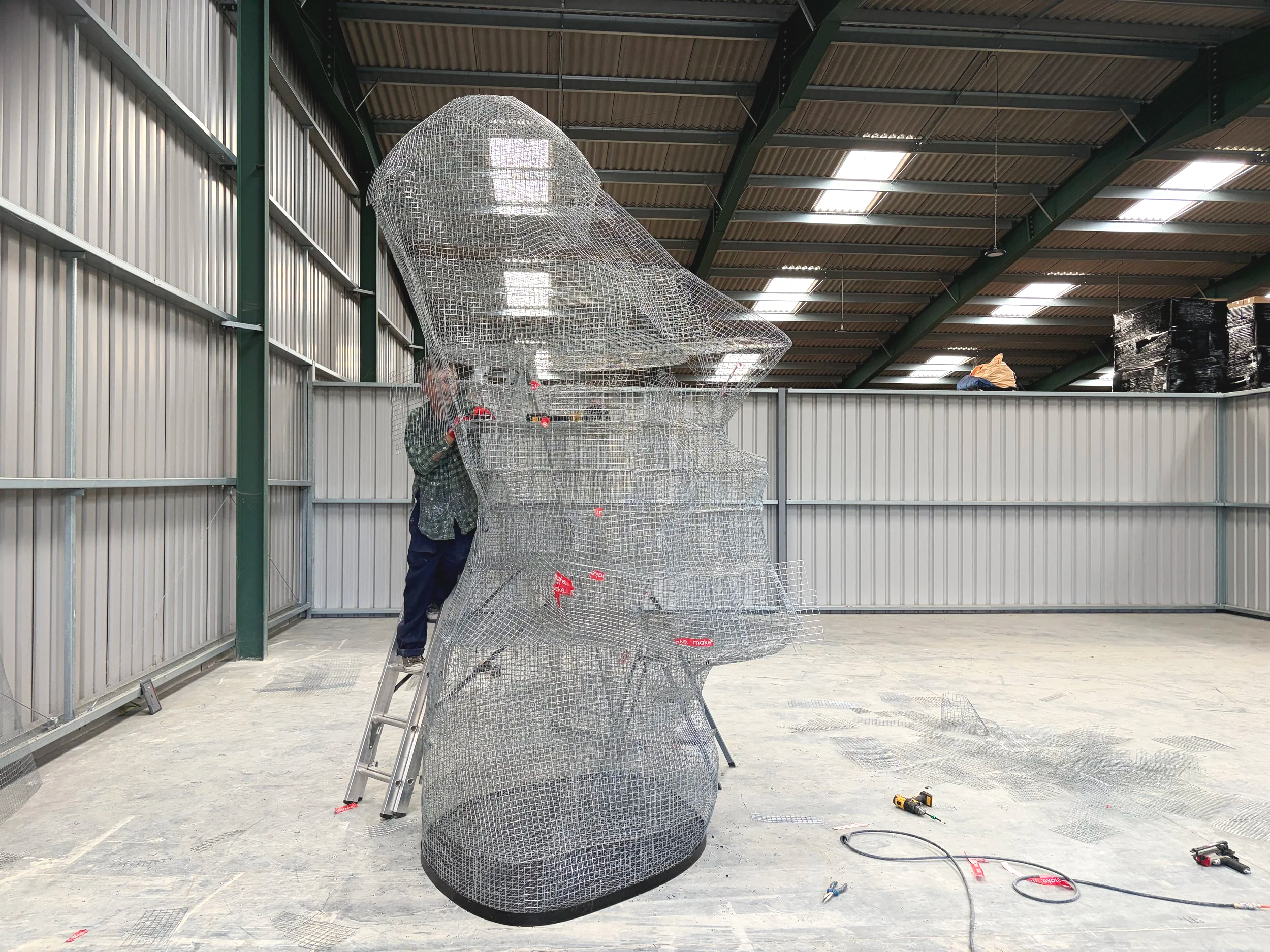 metal mesh sculptures fabricated for Dem museum