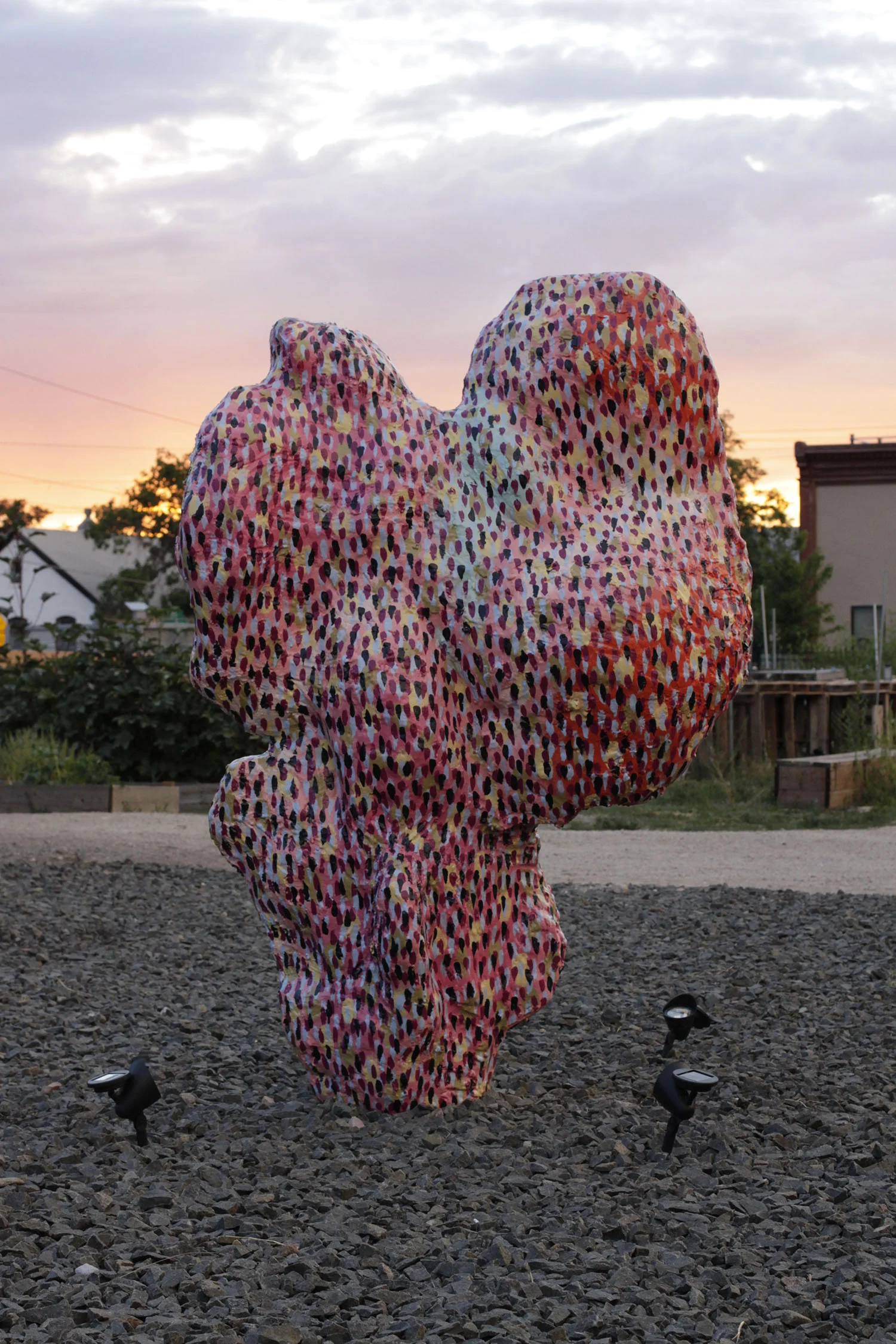 Scholar Rock After Monet , 2013; mixed media; 72”h x 48”w x 30”L