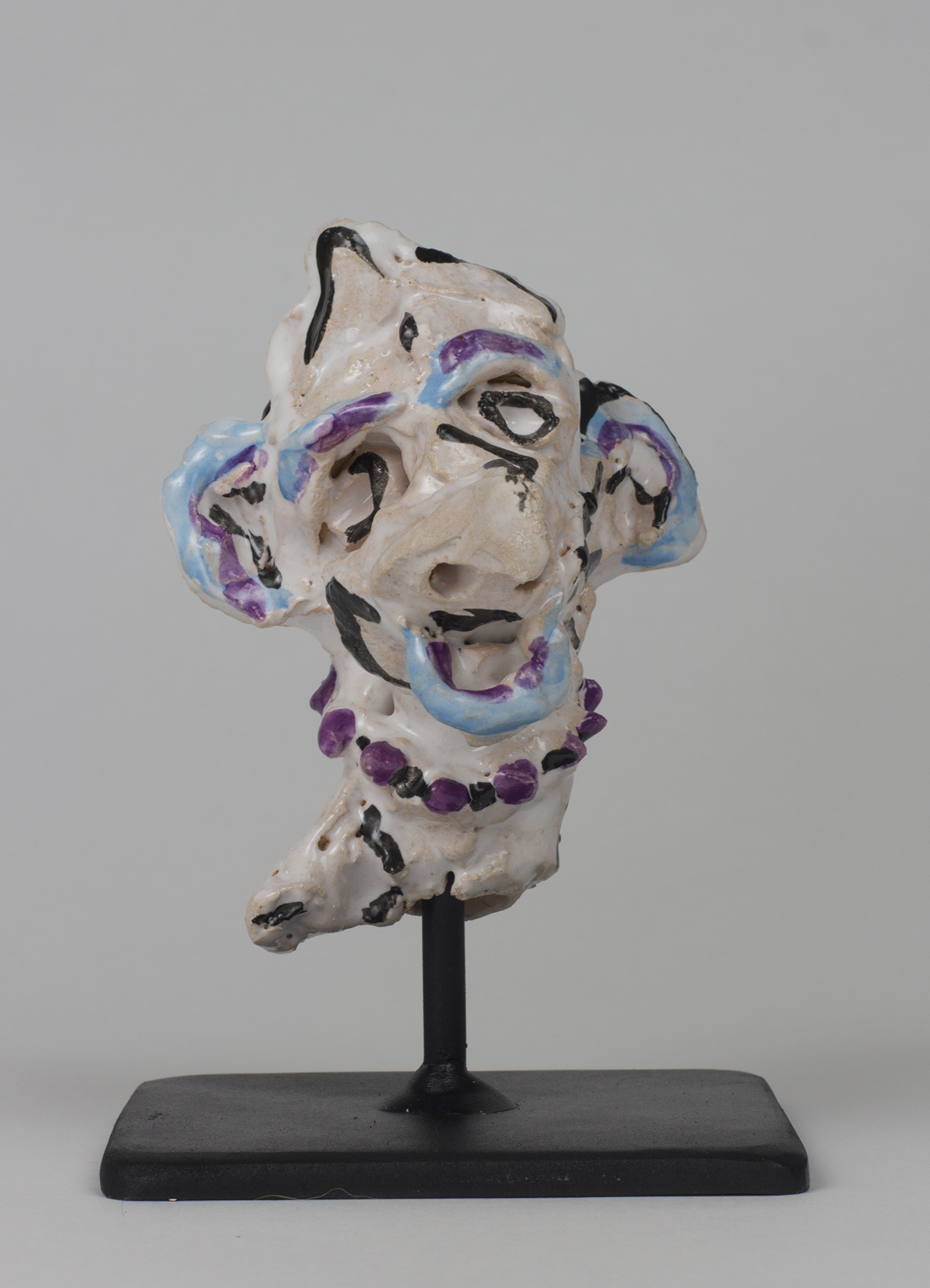   Sally , 2017, ceramic and steel, 5”h x 4”w x 4”w 