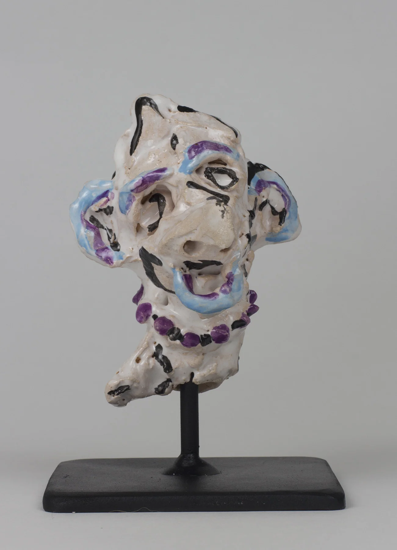 Sally , 2017, ceramic and steel, 5”h x 4”w x 4”w