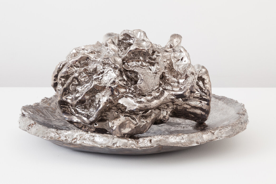  John the Baptist (silver), 2018 Ceramic 9 x 18 x 17 in.    Photo by Wes Magyar Wes  