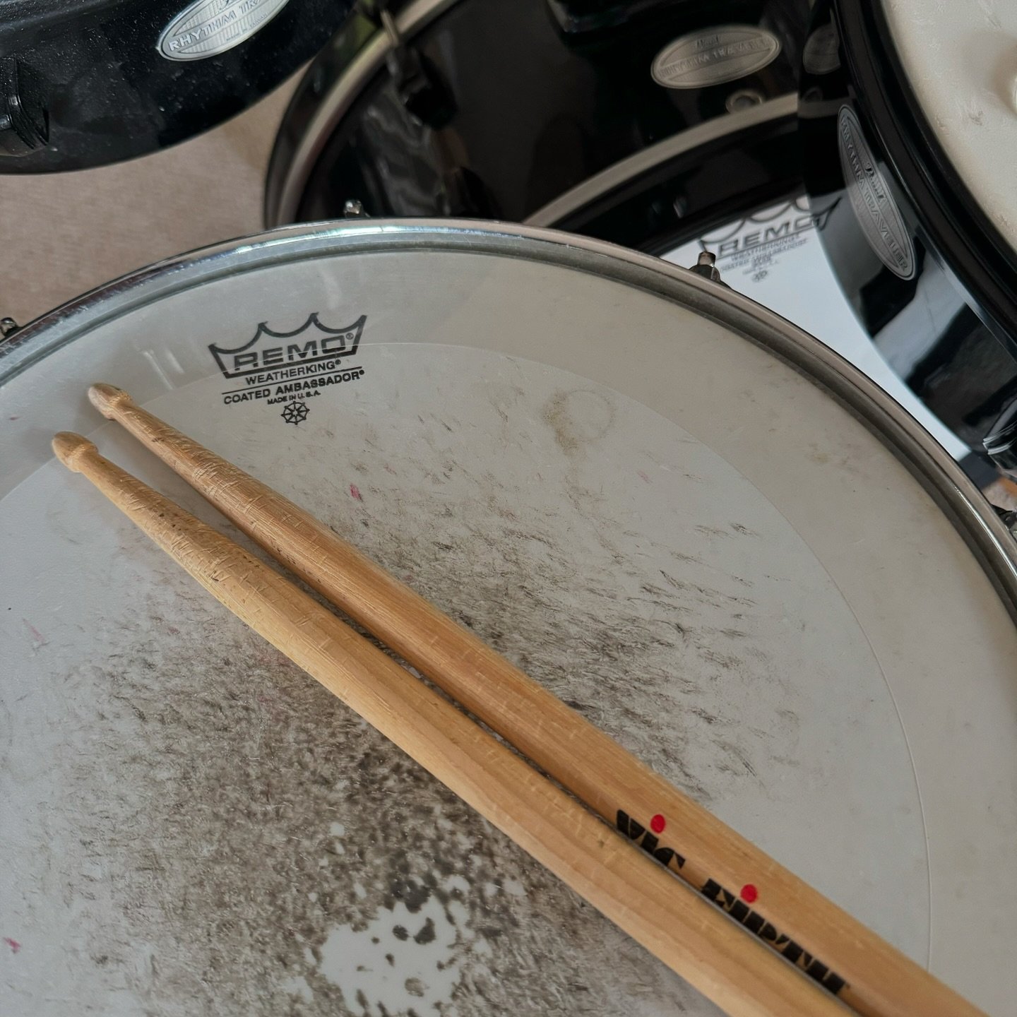 For some reason today seemed like a good day to set up the real drums and pound on them for an hour or two.