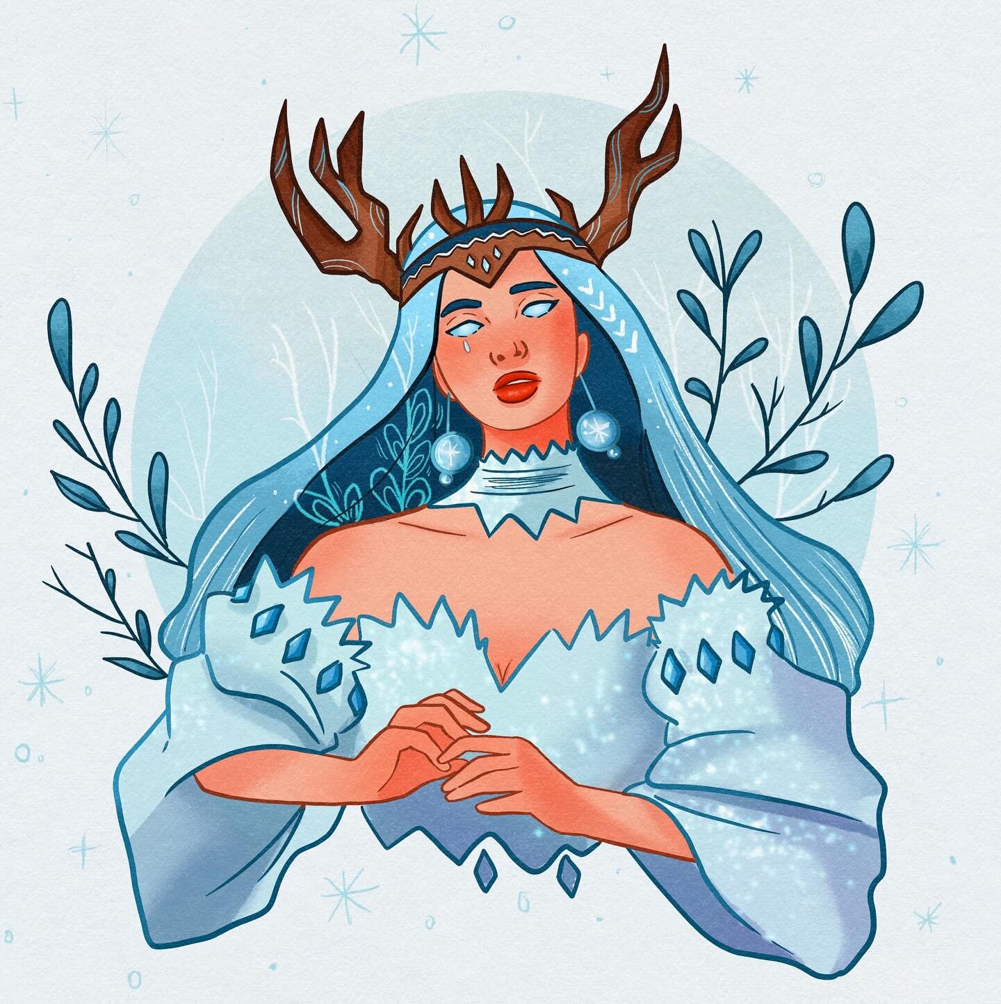 I had the Christmas gift of being able to draw for myself and finish @_lady_moira_ #dtiysladymoira challenge. Love the original and wintery design of the original 💙❄️ Merry Christmas 🎅🎄

#dtiyschallenge #drawthisinyourstyle #dtiys #procreateart #p