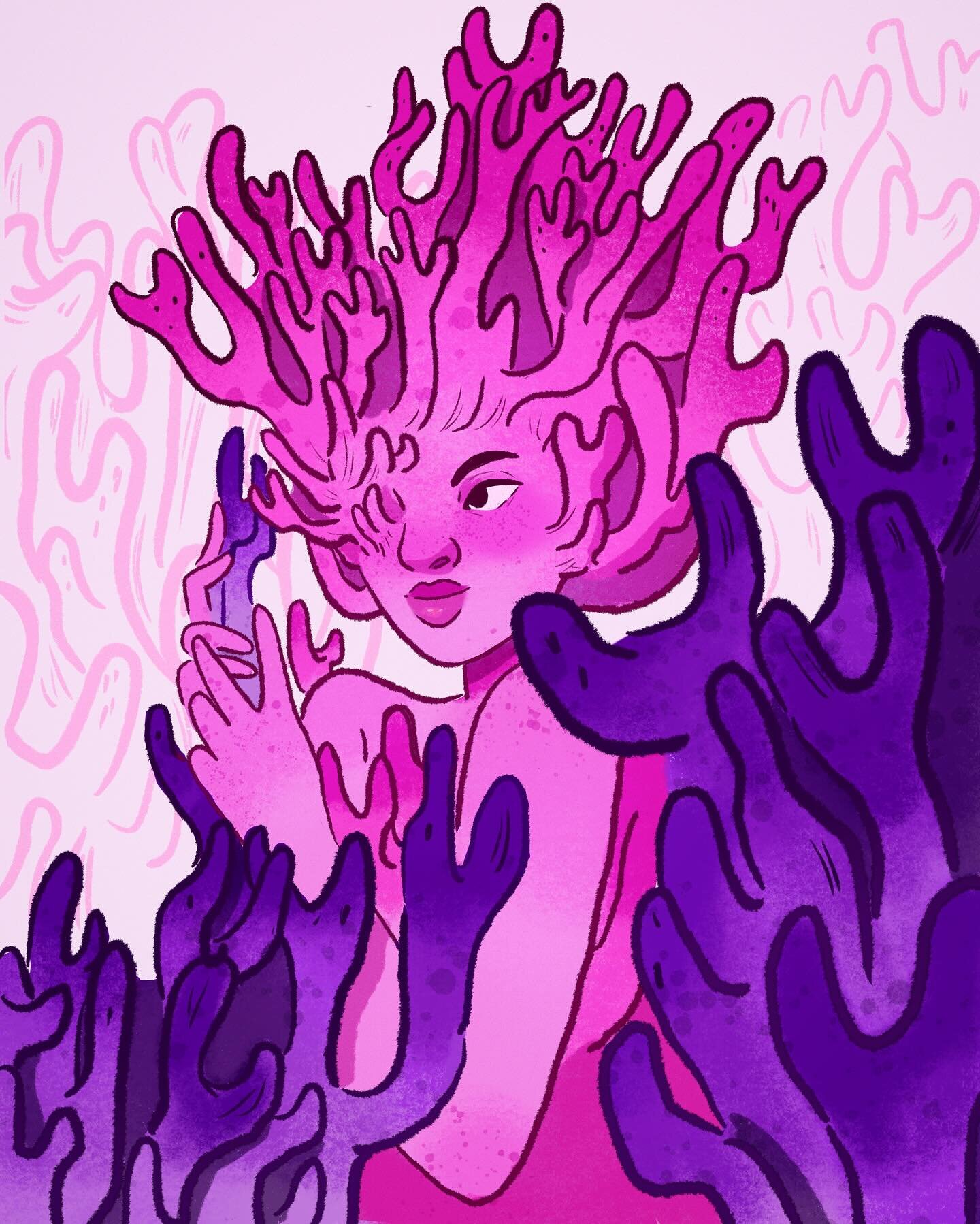 Lilac Coral Fungus! This one is a rework of when I first participated in #funguary swipe right to see the original and the fungus. 💕🍄

#funguary2024 #mushroomart #funguarychallenge #digitalart #digitalartist #procreateart #procreateart #februaryart