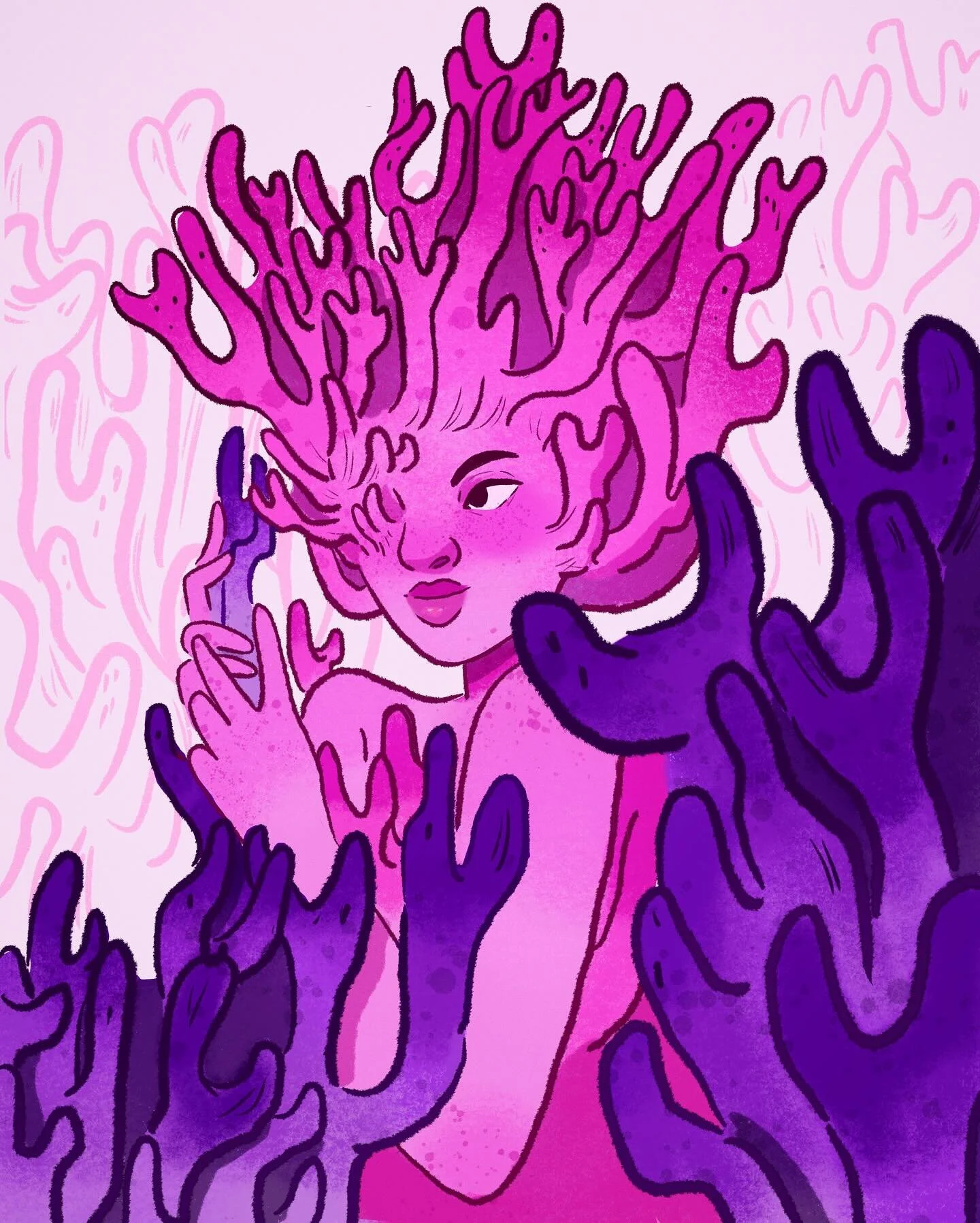 Lilac Coral Fungus! This one is a rework of when I first participated in #funguary swipe right to see the original and the fungus. 💕🍄

#funguary2024 #mushroomart #funguarychallenge #digitalart #digitalartist #procreateart #procreateart #februaryart