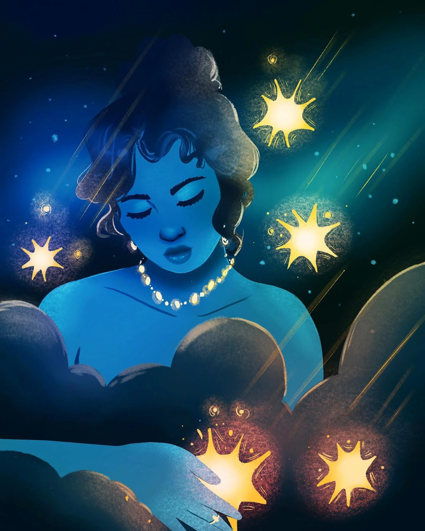 I&rsquo;m a week late to #ourplanetweek2024 but I at least wanted to submit one prompt! This one is for Among the Stars ⭐️ I love the concept of holding on to stars/wishes it comforts me. This is the interpretation of that. 

#ourplanetweek #letsdraw
