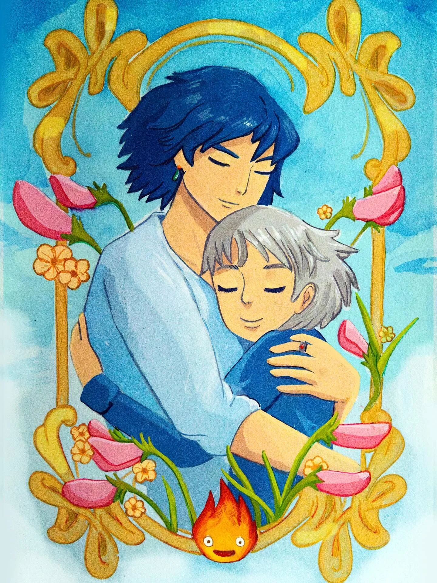 One of my favorite Ghibli couple/movie ✨⭐️ Which one is your favorite? 

#howlsmovingcastleart #howlsmovingcastle #ghibli #ghiblifanart #studioghibli #gouchepainting #holbeinacrylagouache #gouache #howl #hayaomiyazakifilms