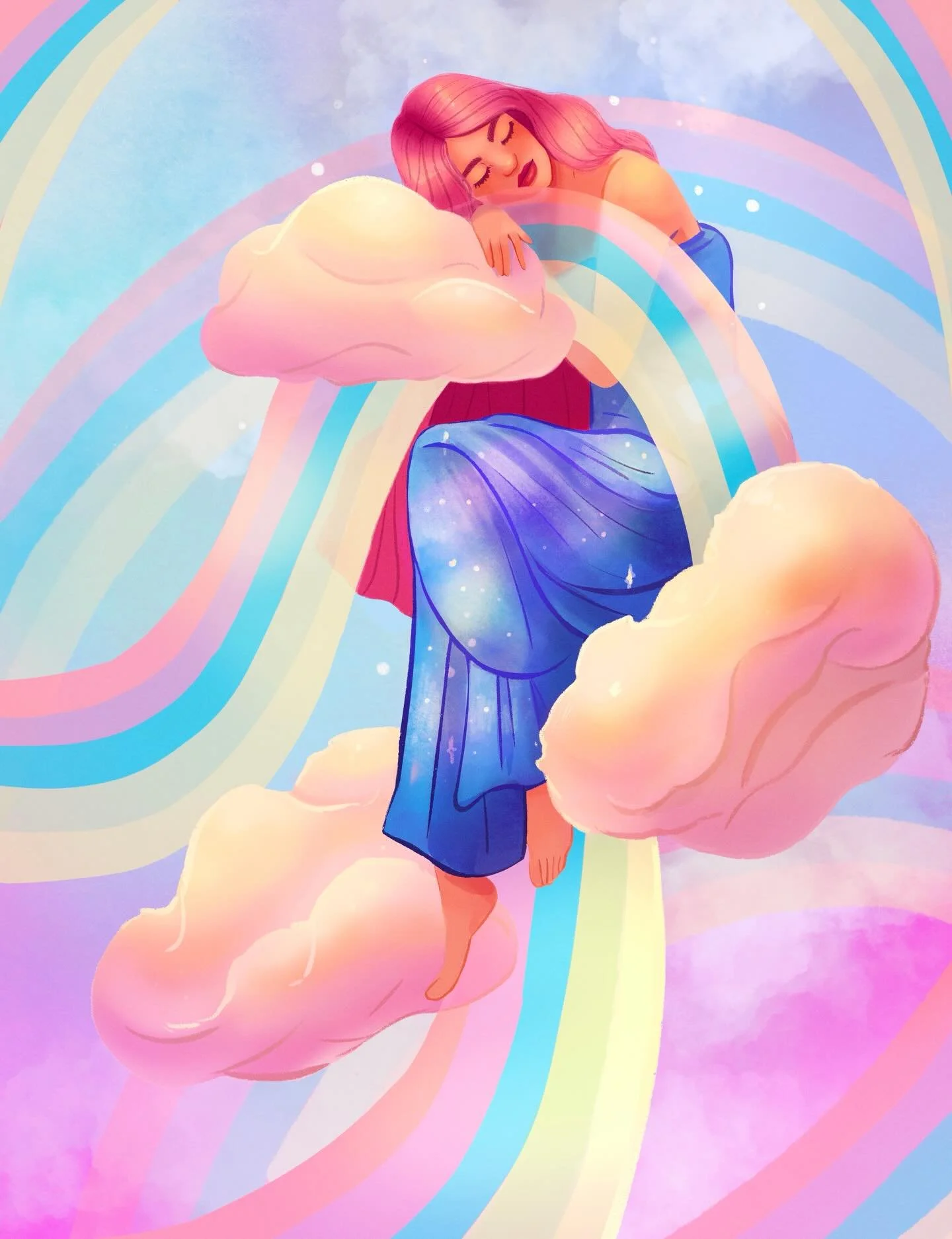 One of my goals for this year is to repaint a lot of my old pieces and bring them to the next level, or to better match my current skill level 💗 Swipe right to see the original one I painted back in 2021.

#repaint #procreateillustrator #rainbowart 