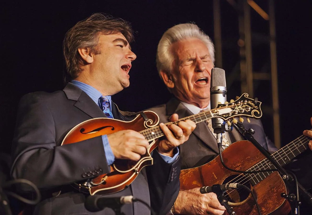 Ronnie McCoury and Del McCoury at Wintergrass 2015. Photo by Hermon Joyner.